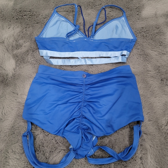 Luna pole wear lunalae high waisted lure you garter cheeky shorts sports bra set - Picture 2 of 4